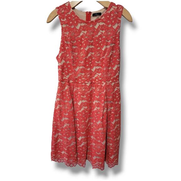 Soprano women's red/orange lace overlay sleeveless Dress - large - Picture 1 of 8